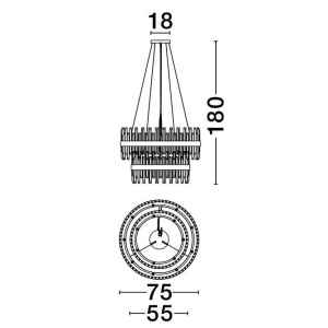 Lustra suspendata eleganta design modern Crown 75cm 158064 universul-luminii.ro