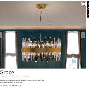 Lustra suspendata eleganta design modern Grace 14L 202184 universul-luminii.ro