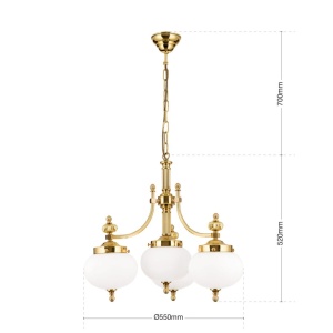 Lustra suspendata eleganta stil clasic Nostalgie 4L alama lucios/opal 241464 universul-luminii.ro
