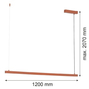 Lustra suspendata LED, 120cm, Otel, Teracota, MIAMI 169364 universul-luminii.ro