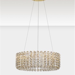Lustra suspendata LED auriu, cristale sticla CELYSIA 60cm 628384 universul-luminii.ro