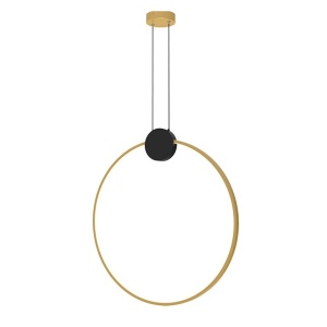 Lustra suspendata LED design inelar Ring auriu - Img 1