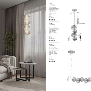 Lustra suspendata LED design modern Leda crom 168534 universul-luminii.ro