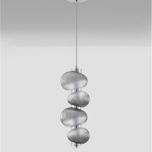 Lustra suspendata LED design modern Leda crom - Img 6