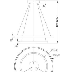 Lustra suspendata LED design tehnic Rim alama MYMOD058PL-L74BS4K 196114 universul-luminii.ro