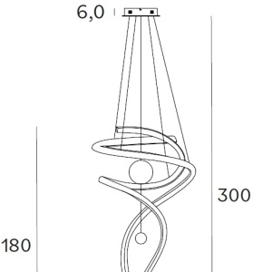 Lustra suspendata LED dimabila, design elegant RITZ auriu P0427D MX - Img 4