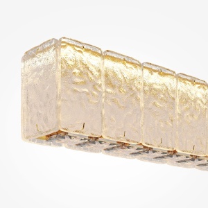 Lustra suspendata LED metal auriu, sticla Majesty - Img 4