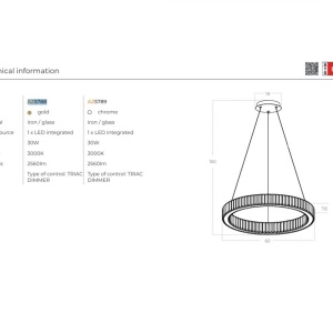 Lustra suspendata LED SPARK 60 DIMM CH - Img 2