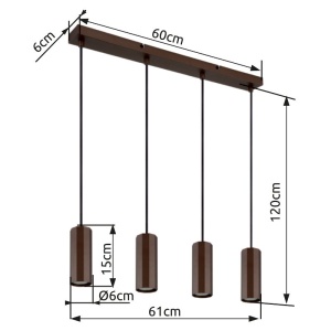 Lustra suspendata stil minimalist JAMES 4L bronz 240124 universul-luminii.ro