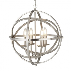 Lustra suspendata stil traditional Orbit argintiu satin 2474-4SS SRT