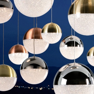 LUSTRA XXL cu 55 pendule LED DIMABILA prin BLUETOOTH Sphere 140cm SV-794691B 88904 universul-luminii.ro