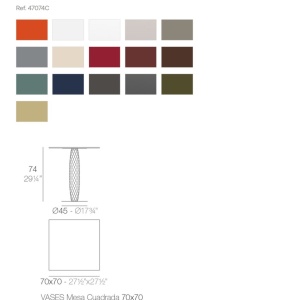Masa de exterior / interior design modern premium VASES 70x70cm - Img 6