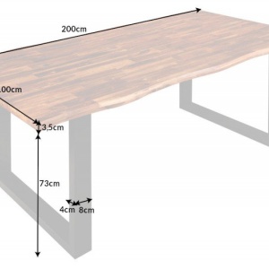Masa design industrial Genesis 200cm salcam maro - Img 5