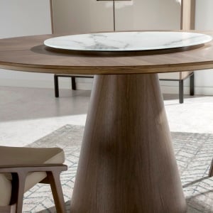 Masa dining cu blat central rotativ Veneer, 135cm AC-BRT1702-2 - Img 7