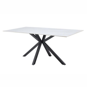 Masa dining cu blat ceramic GALAXIE Alb 180x90cm - Img 2