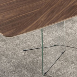 Masa dining design LUX Glass and Walnut 220x110cm - Img 6
