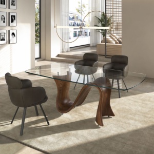 Masa dining design LUX Walnut 220x100cm - Img 4