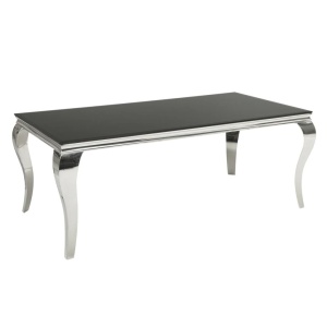 Masa Dining Eleganta, Sticla, Negru, Modern Barock 200cm