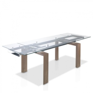 Masa dining extensibila design modern Walnut, 160-240x90cm AC-DT638B