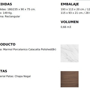 Masa dining extensibila design ultra-modern Ceramic 180-235x90cm - Img 4