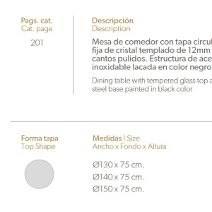 Masa eleganta design modern Ruby, 150cm AC-CT2061R-NEGRO - Img 8