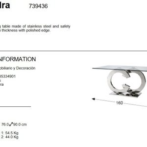 Masa eleganta pentru dining design luxuriant Casandra 160x90cm - Img 2