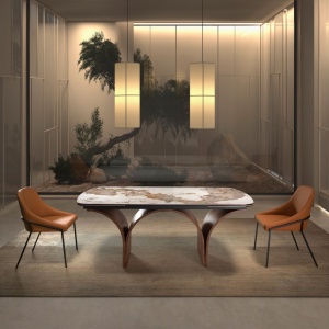 Masa extensibila deosebita design LUX Marble 180-260x100cm - Img 5