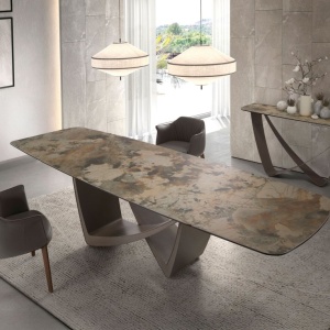 Masa extensibila deosebita design LUX Marble 200-300x100cm - Img 4