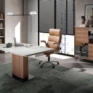 Masa extensibila deosebita design LUX Porcelain Marble 160-240cm - Img 5