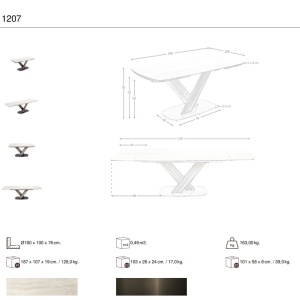 Masa extensibila design LUX Porcelain Marble 180-270x100cm - Img 8