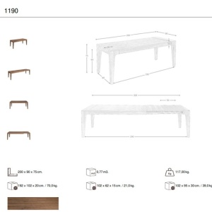 Masa extensibila design LUX Walnut 200-300cm - Img 9
