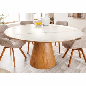 Masa rotunda, Ceramica Alba, Furnir Stejar, UNIQUE 120cm A-45143 VC