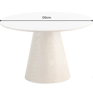Masa rotunda, Ceramica Alba, Furnir Stejar, UNIQUE 120cm A-45143 VC - Img 5