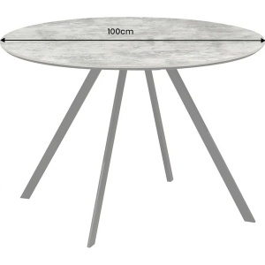 Masa rotunda design gri beton ATELIER 100cm - Img 5