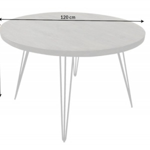 Masa rotunda design industrial vintage Scorpion 120cm Mango, gri - Img 6