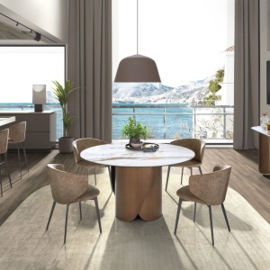 Masa rotunda design LUX Porcelain Marble 140cm - Img 5