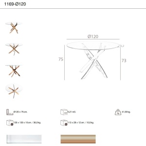 Masa rotunda design modern Veola auriu roze 120cm - Img 7