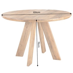Masa rotunda din lemn masiv de mango ART WOOD 100cm - Img 10