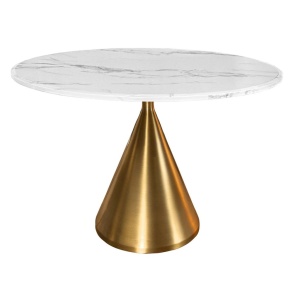 Masa Rotunda, Metal, Auriu, Marmura Optic, ELEGANCIA 130cm, A-45898 VC