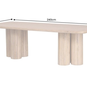 Masa sufragerie ART DECO 240cm lemn masiv de mango natural - Img 4