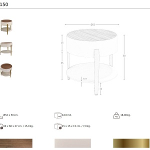 Masuta auxiliara design LUX Walnut-Bej - Img 8