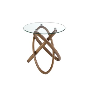 Masuta auxiliara design modern Walnut Round Corner - Img 7