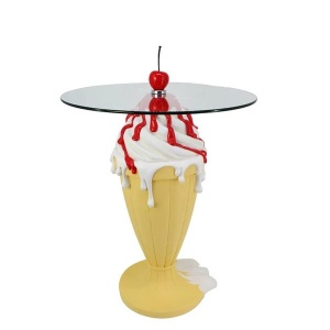 Masuta bistro stil pop art modern SWEET SOCIETY 90cm galben - Img 2