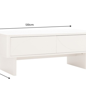 Masuta de cafea cu blat ceramic SAVOY 120cm alb - Img 4
