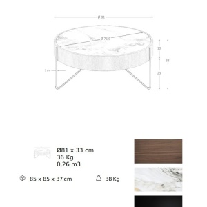 Masuta de cafea deosebita design LUX Walnut-Marble - Img 6