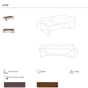 Masuta de cafea design LUX Smoked brown - Img 7