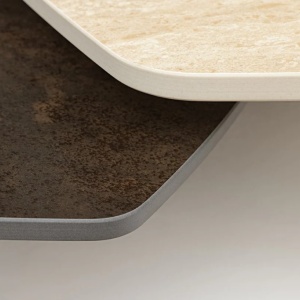 Masuta de cafea moderna cu doua blaturi rotative din ceramica Movement 80-130cm - Img 9
