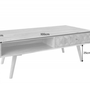 Masuta din lemn de salcam Mystic Living 100cm - Img 6