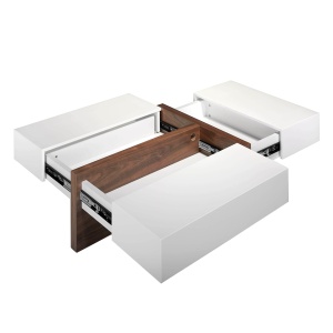 Masuta eleganta design LUX cu spatiu de depozitare Glossy White AC 2060 - Img 3