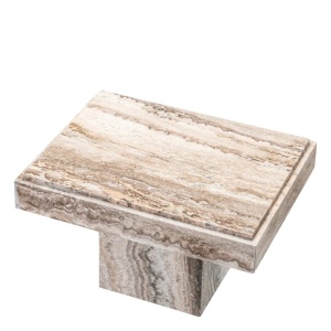 Masuta Laterala Design LUX, Travertin, Silver, Sartoria, 65x50cm - Img 3